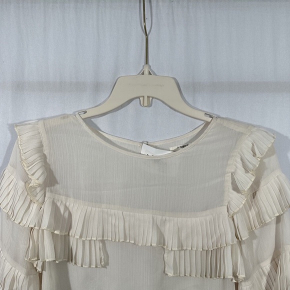 USED $158 Tularosa [ XS ] Margo Ruffle‎ 3/4 Sleeve Top in Cloud Ivory - Picture 11 of 16